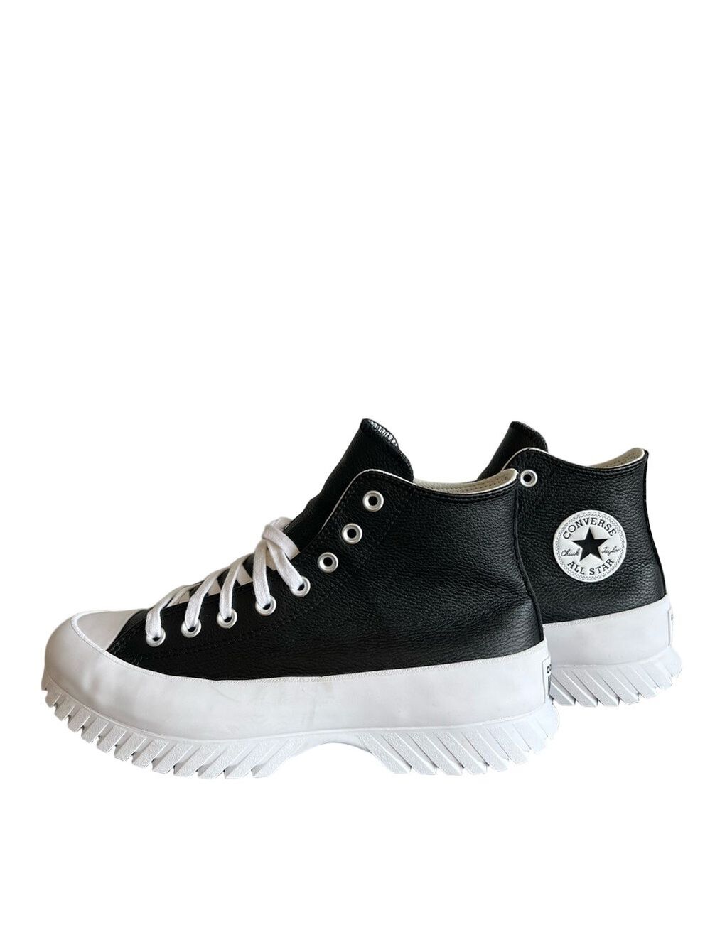 Converse Chuck Taylor All Star Lugged Hi Black Leather Shoe Size 8.5 or 10.5 - Picture 3 of 8